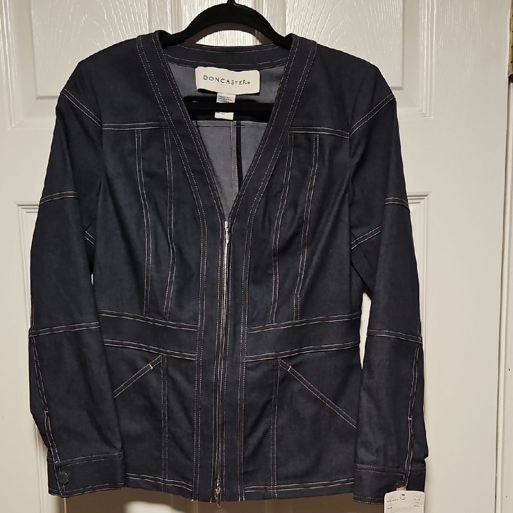 Doncaster Zip-Front Lightweight Denim Jacket